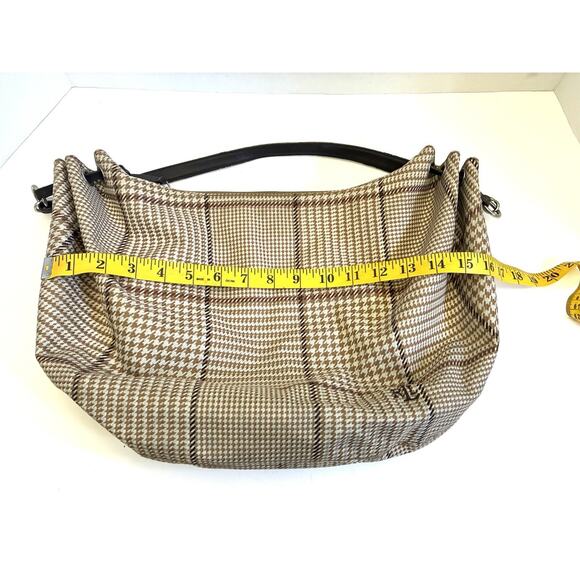 Ralph Lauren Brown Plaid Canvas Hobo Shoulder Bag – Classic - Picture 12 of 13